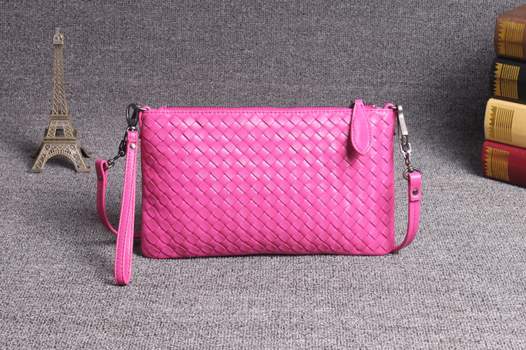 Women's Trendy Genuine Leather Fashion Clutch Hand-woven Handbags