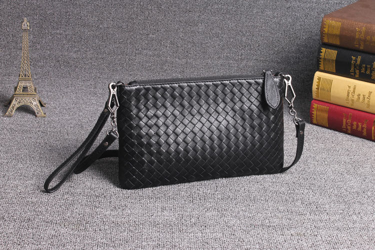 Women's Trendy Genuine Leather Fashion Clutch Hand-woven Handbags