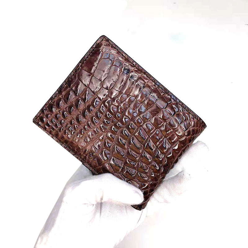 Men's Crocodile Leather Business Short Multiple Slots Men's Wallets