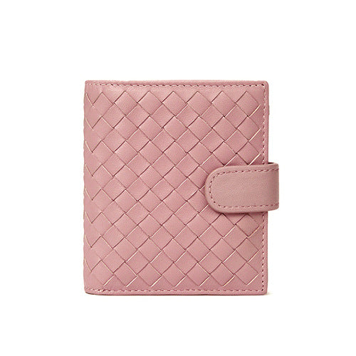 Women's Leather Sheepskin Woven Short Long Man's Ladies Wallets