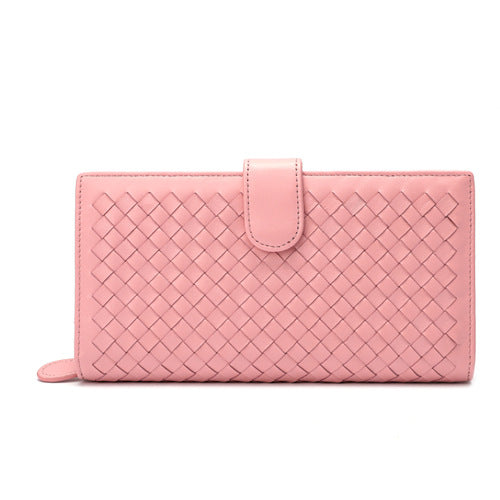 Women's Leather Sheepskin Woven Short Long Man's Ladies Wallets