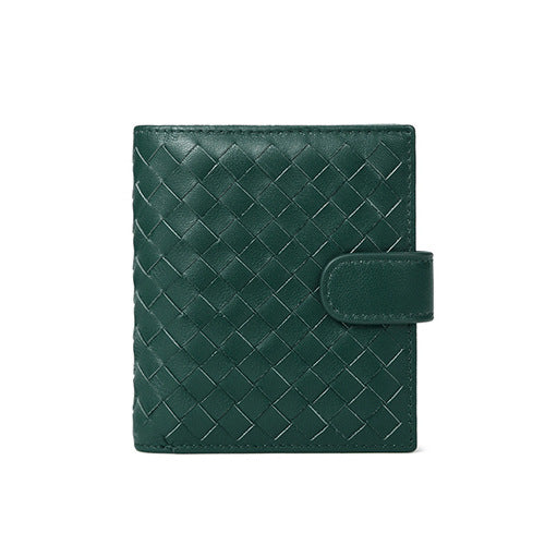 Women's Leather Sheepskin Woven Short Long Man's Ladies Wallets