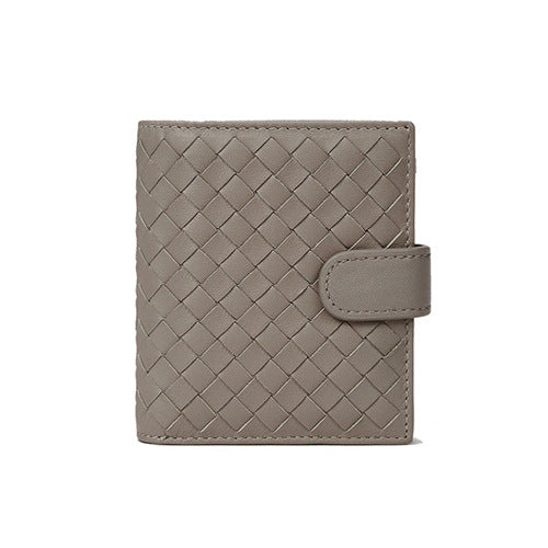 Women's Leather Sheepskin Woven Short Long Man's Ladies Wallets