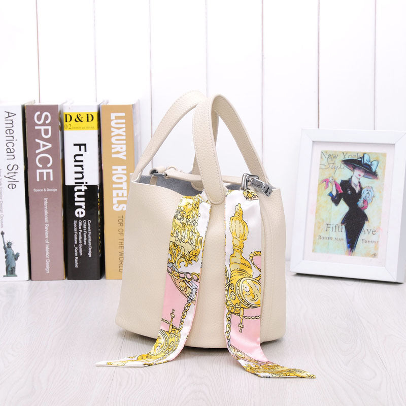 Women's Lunch Box Head Cowhide Genuine Leather Handbags