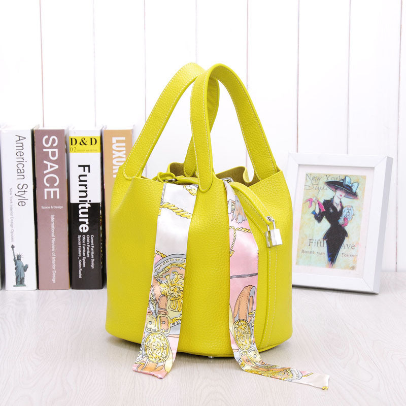 Women's Lunch Box Head Cowhide Genuine Leather Handbags