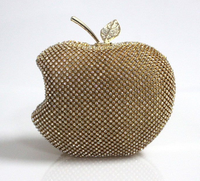 Hot Fashion Apple Crystal Diamond Banquet Crossbody Bags