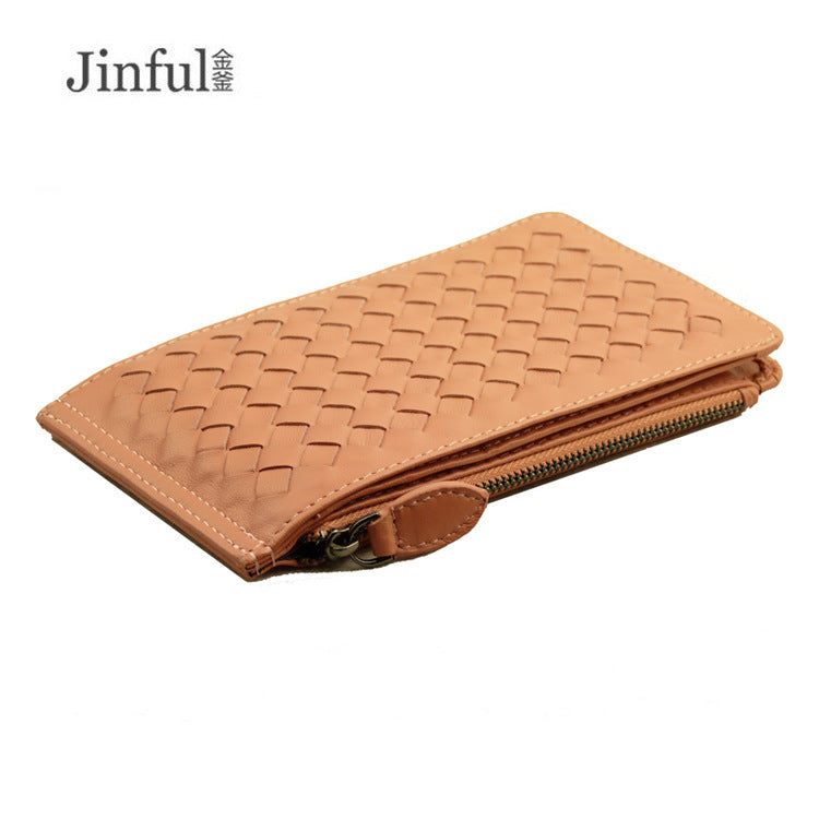 Unisex Single Zipper Leather Short Lightweight Ladies Wallets