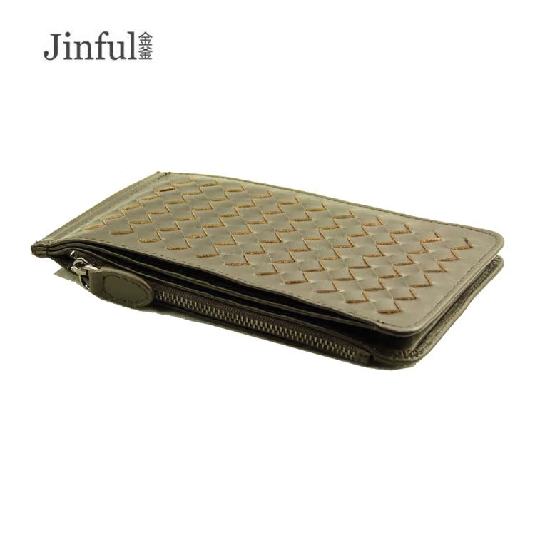 Unisex Single Zipper Leather Short Lightweight Ladies Wallets