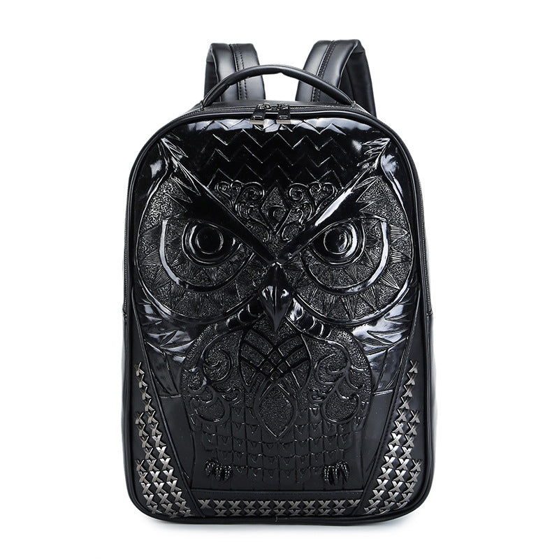 Women's Fashion Owl Animal Head Computer Book Sports Backpacks