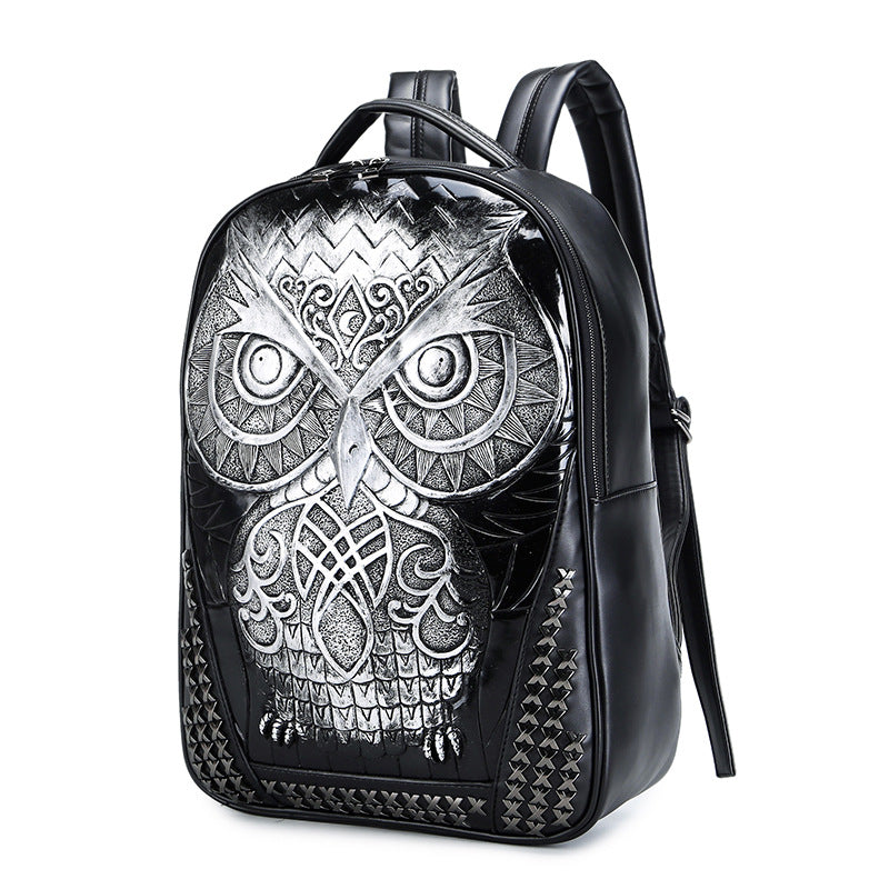 Women's Fashion Owl Animal Head Computer Book Sports Backpacks