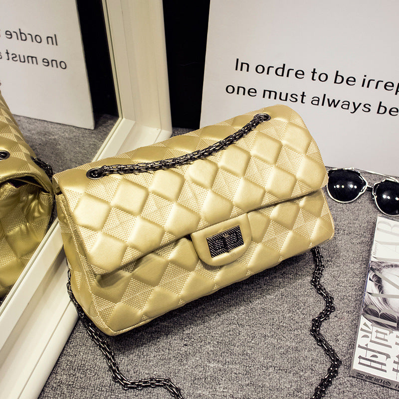 Women's Trendy Fashion Diamond Pattern Chain Versatile Shoulder Bags