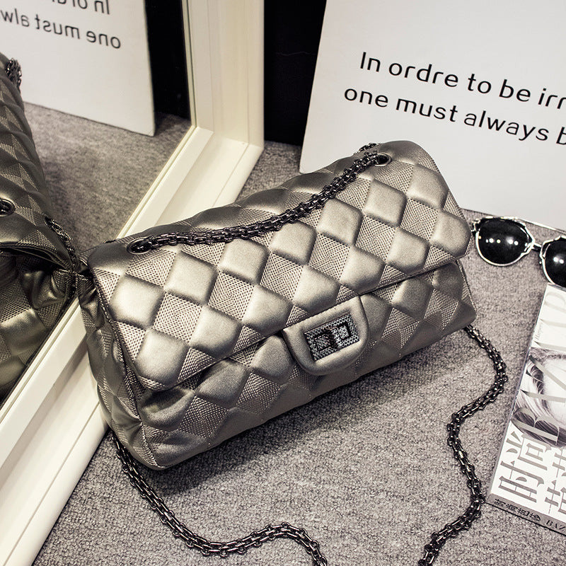 Women's Trendy Fashion Diamond Pattern Chain Versatile Shoulder Bags