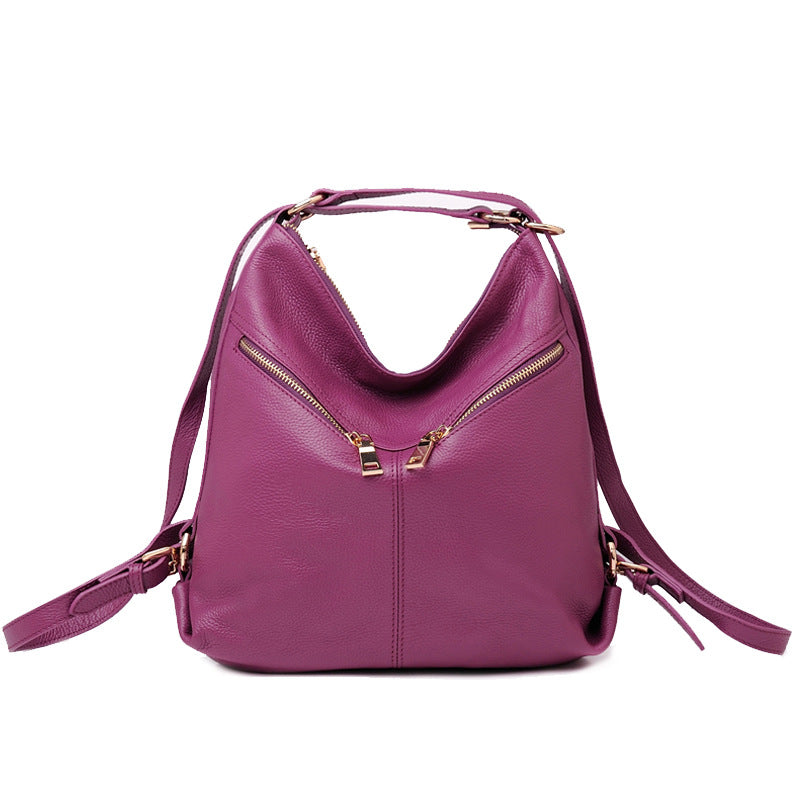 Women's College First Layer Cowhide Genuine Leather Backpacks