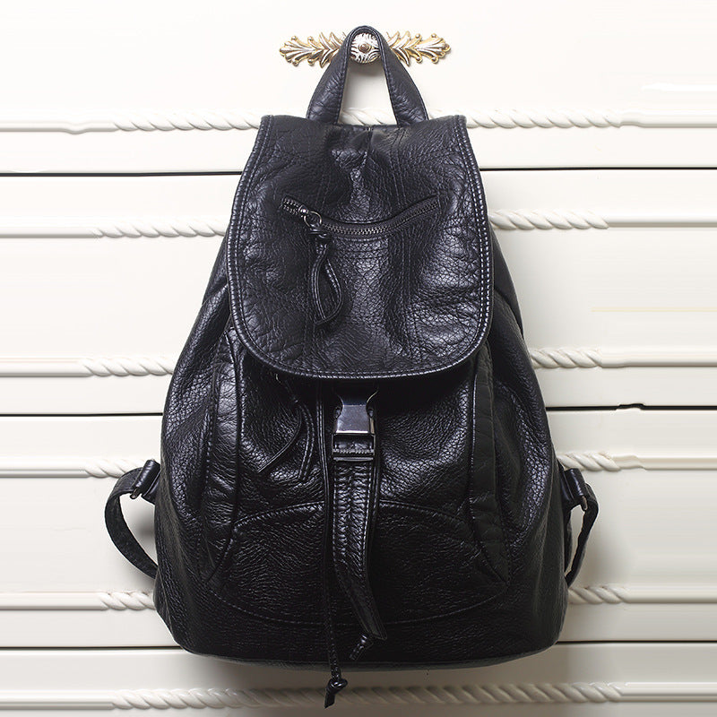 Women's Embroidered Fashion Preppy Style Big Washed Backpacks