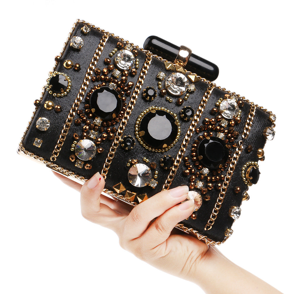 Women's Dinner Pearl Embroidery Banquet Clutch Dress Evening Bags