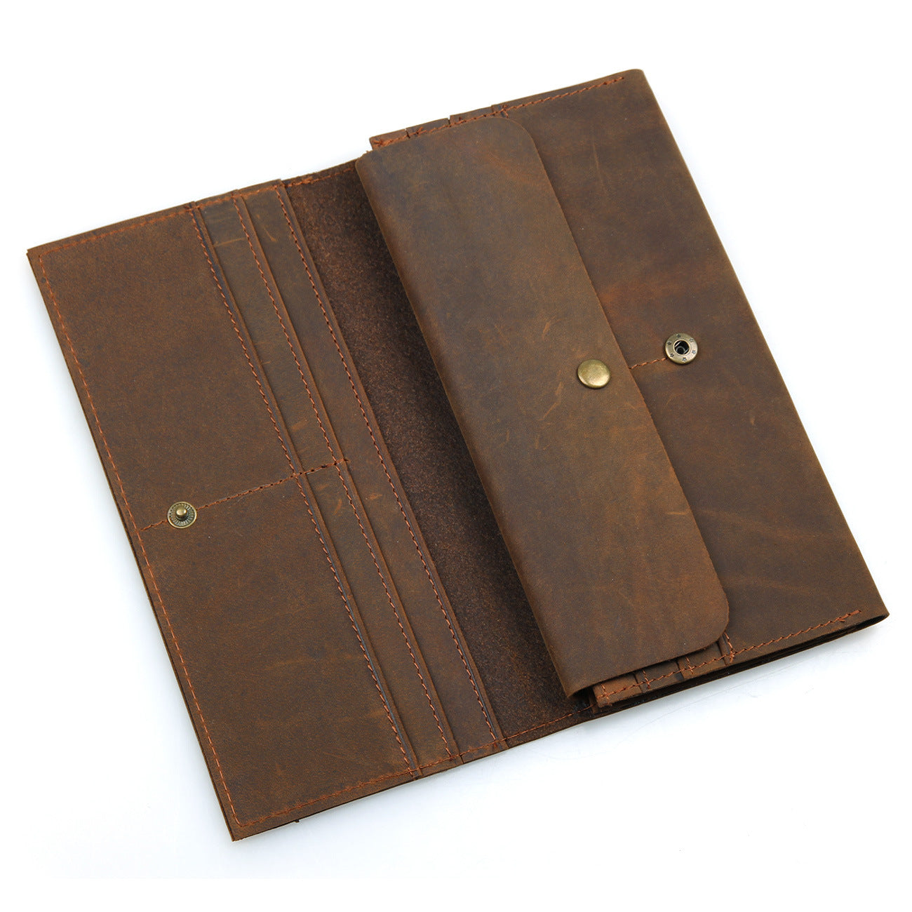 Men's Retro Personalized Long Genuine Leather Crazy Men's Wallets