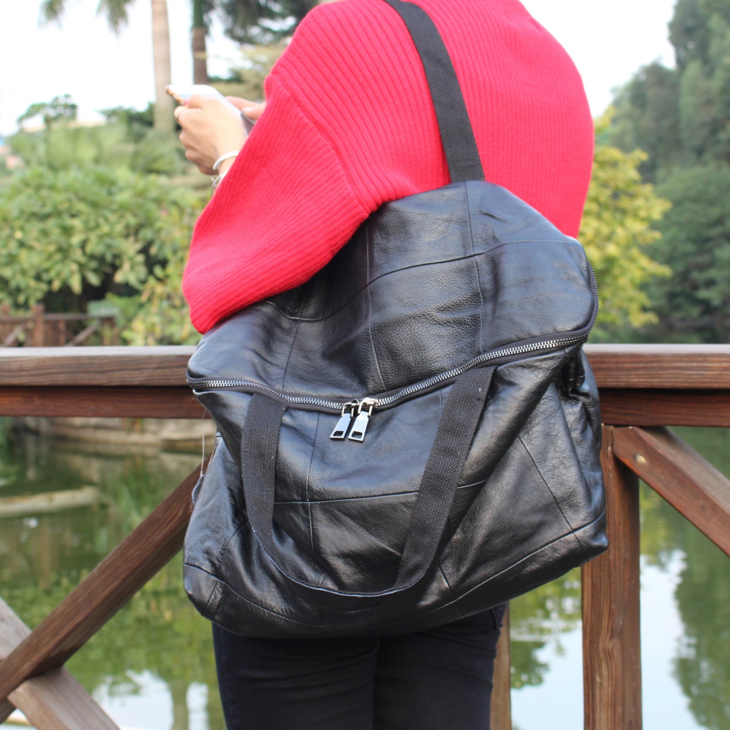 Women's Capacity Korean Style First Layer Cowhide Shoulder Bags