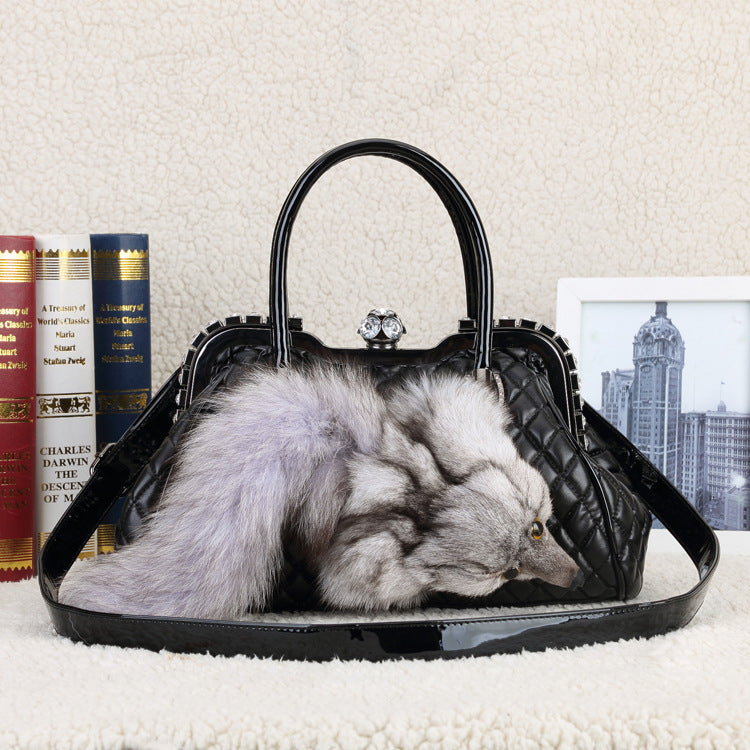 Women's Fur Korean Style Diamond Rhinestone Clip Bags