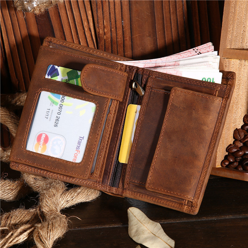 Men's Crazy Horse Tide Head Layer Cowhide Ladies Wallets