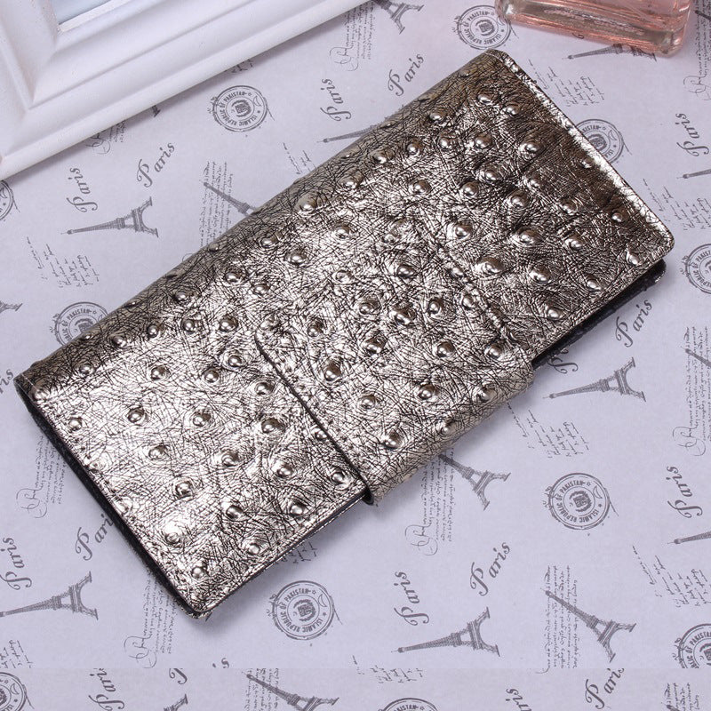 Women's Korean Genuine Leather Crocodile Pattern Snake Mid-length Ladies Wallets