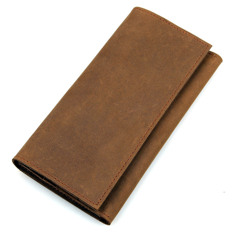 Men's Retro Personalized Long Genuine Leather Crazy Men's Wallets