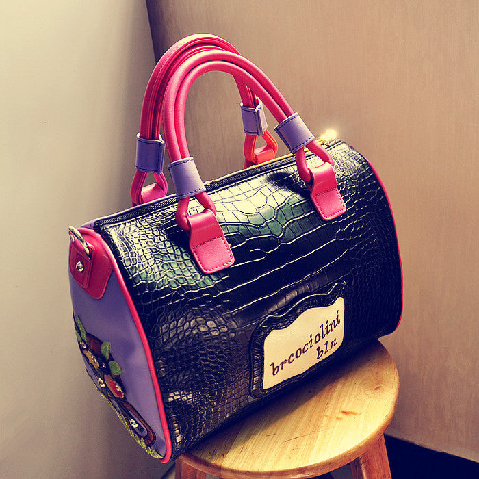 Women's Stylish Portable Zipper Creative Boston Shoulder Bags