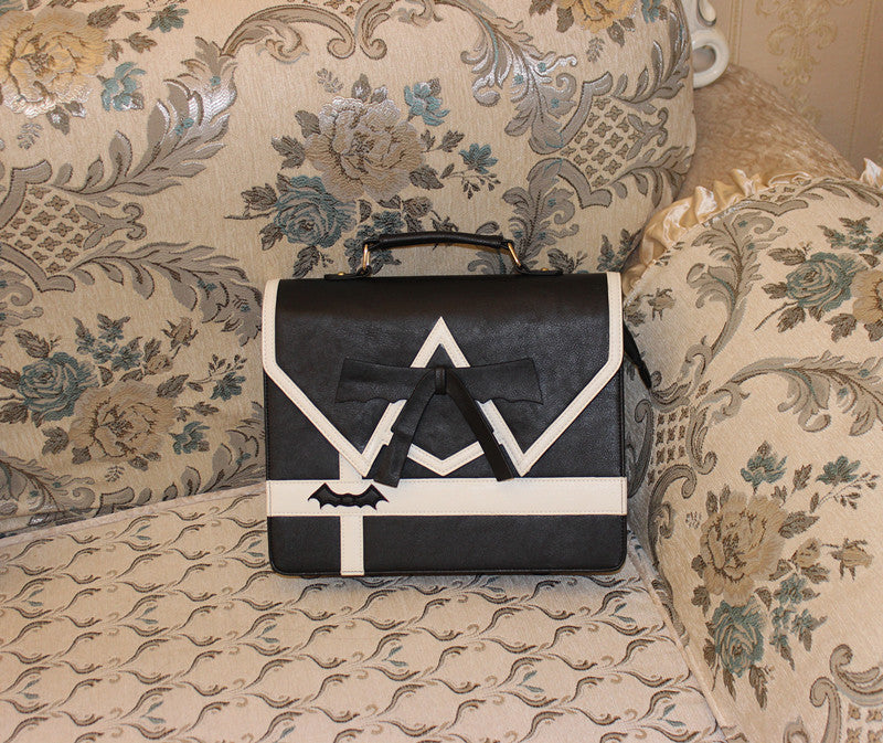 Women's College Style Bowknot Embroidery Uniform Handbags