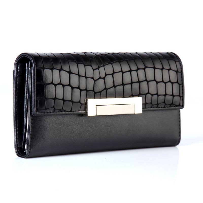 Pure Leather Female Long Genuine Cowhide Ladies Wallets