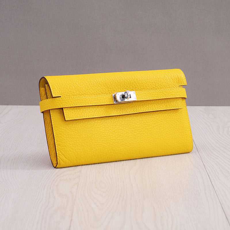Women's Leather Long First Layer Cowhide Clutch Ladies Wallets