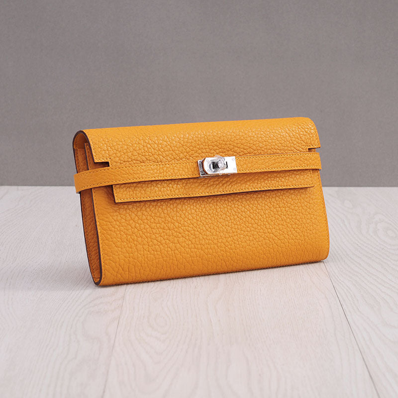 Women's Leather Long First Layer Cowhide Clutch Ladies Wallets