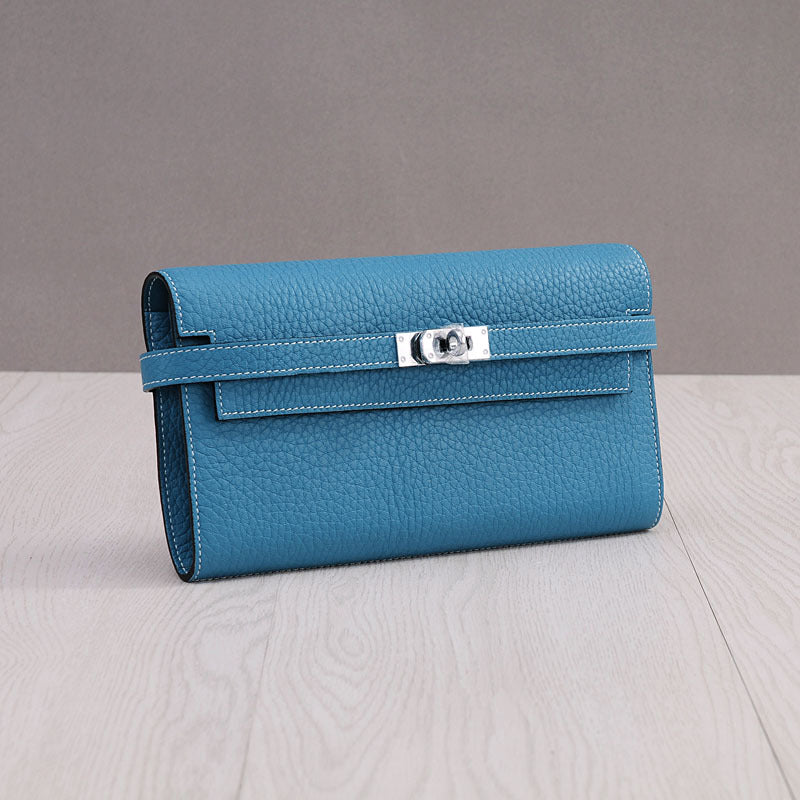 Women's Leather Long First Layer Cowhide Clutch Ladies Wallets