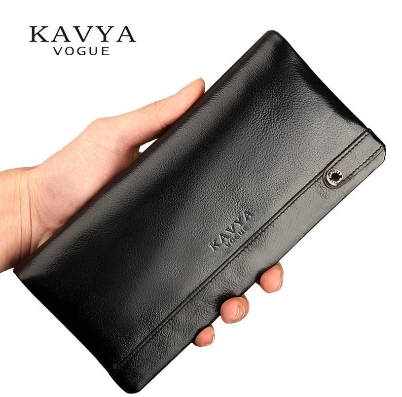 Men's Leather Long Cowhide Zipper South Korean Men's Wallets