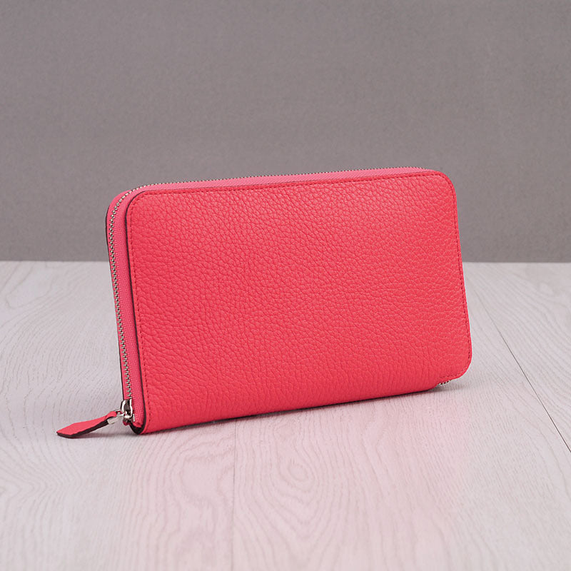 Women's Genuine Leather Long Thin Cowhide Billfold Ladies Wallets