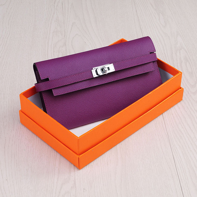 Women's Print First Layer Cowhide Clutch For Ladies Wallets