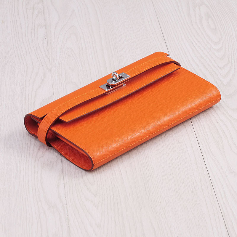 Women's Print First Layer Cowhide Clutch For Ladies Wallets