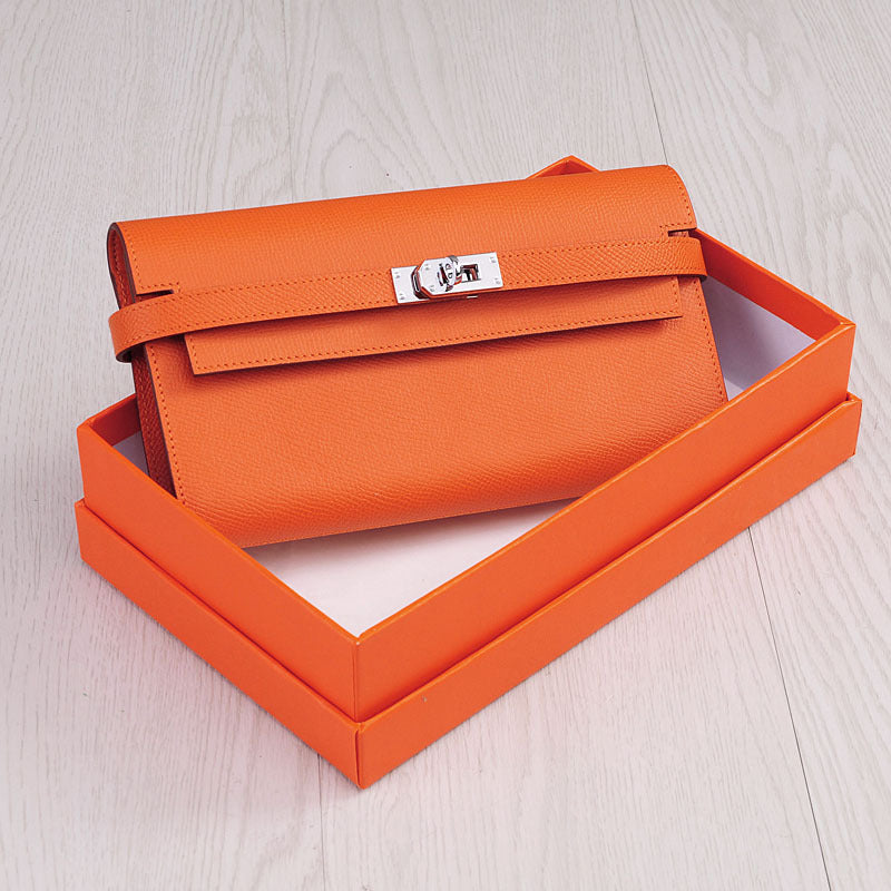 Women's Print First Layer Cowhide Clutch For Ladies Wallets