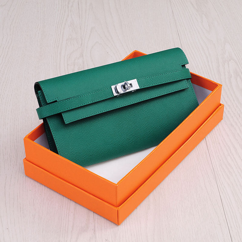 Women's Print First Layer Cowhide Clutch For Ladies Wallets