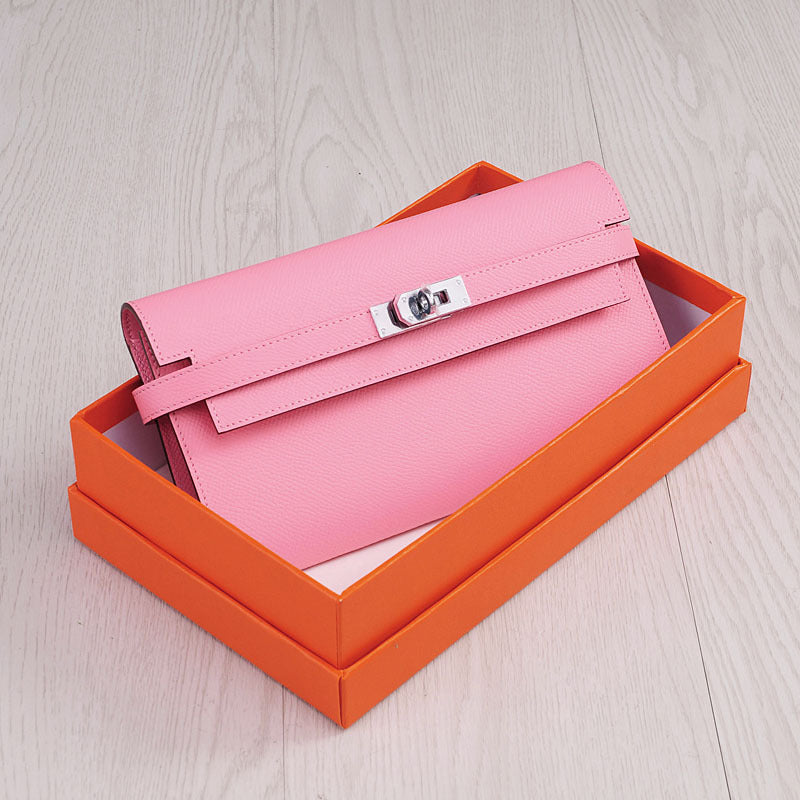 Women's Print First Layer Cowhide Clutch For Ladies Wallets