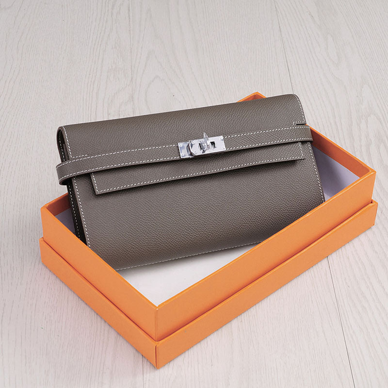 Women's Print First Layer Cowhide Clutch For Ladies Wallets