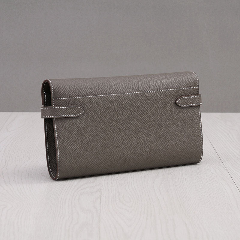 Women's Print First Layer Cowhide Clutch For Ladies Wallets