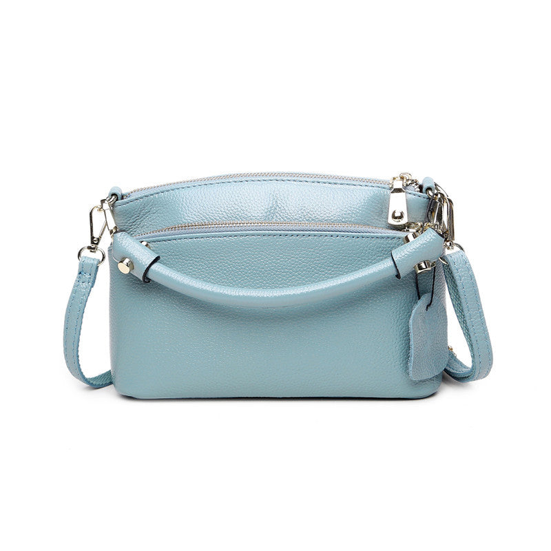 Women's Slouchy Simple Leather Top Layer Crossbody Bags