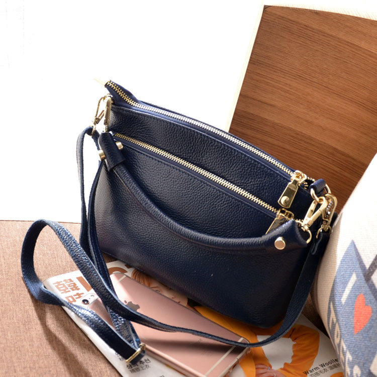 Women's Slouchy Simple Leather Top Layer Crossbody Bags