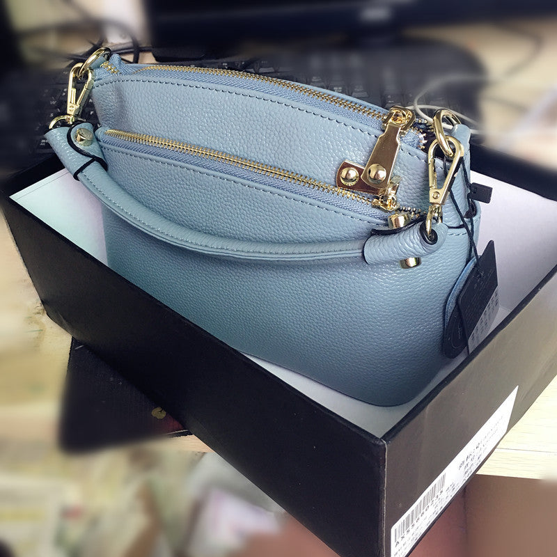 Women's Slouchy Simple Leather Top Layer Crossbody Bags