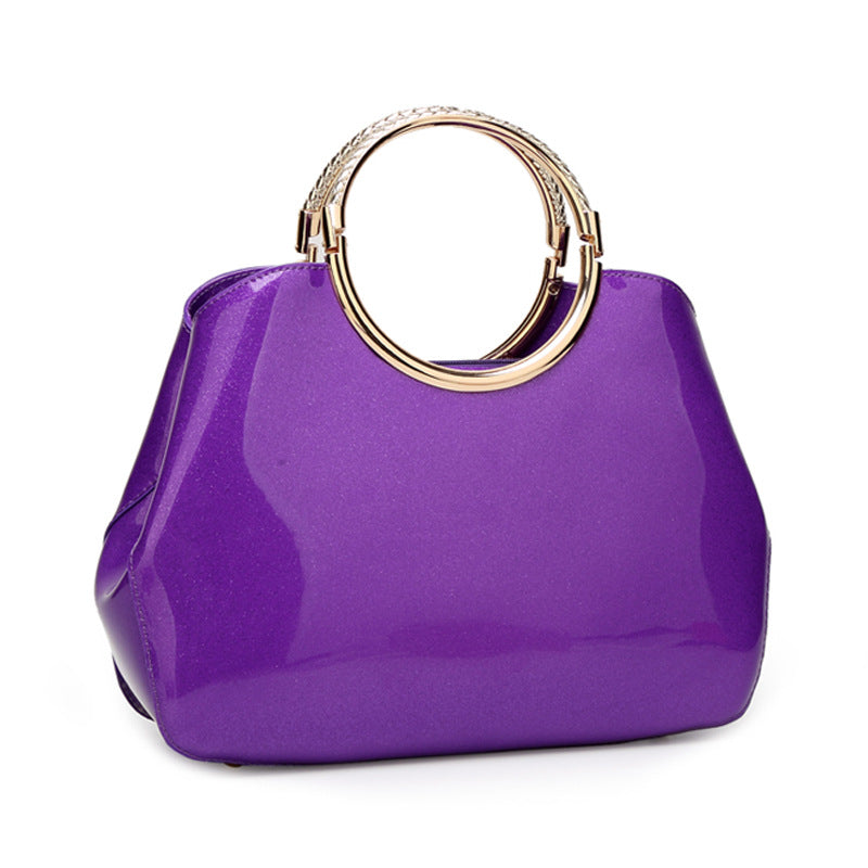 Women's Fashion Portable Patent Leather Dinner Bridal Handbags