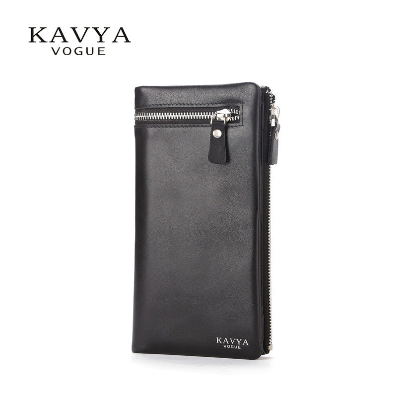 Men's Long Genuine Leather Zipper Full First Men's Wallets