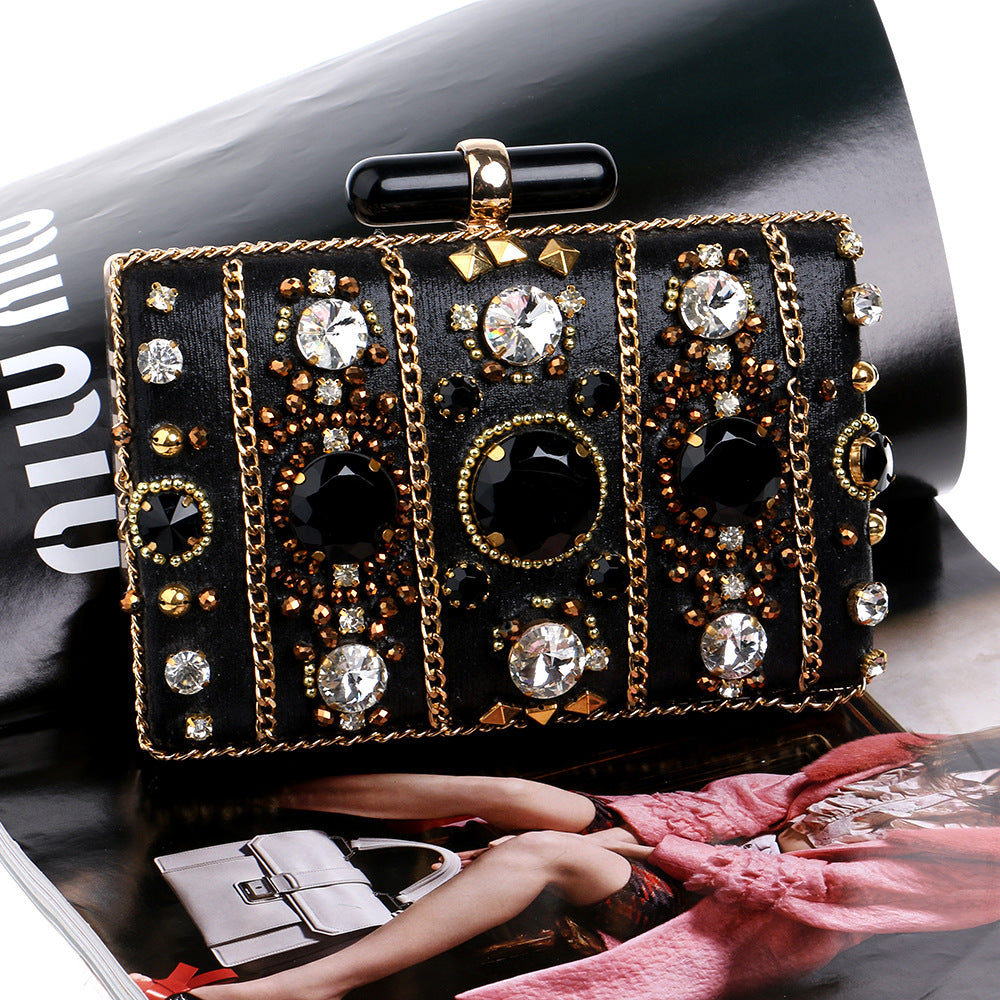 Women's Dinner Pearl Embroidery Banquet Clutch Dress Evening Bags