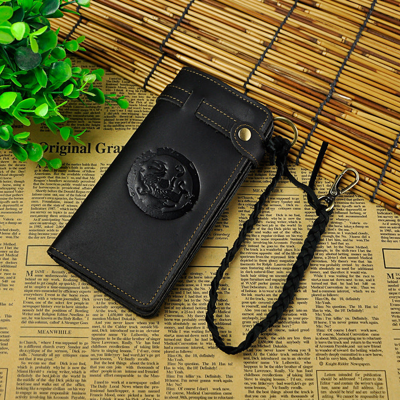 Men's Top Layer Crazy Horse Skin Retro Large Capacity Men's Wallets