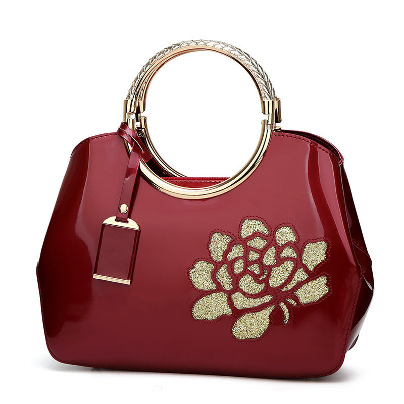 Women's Fashion Patent Leather Portable Glossy Shoulder Bags