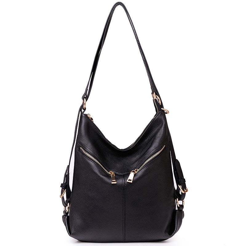 Women's College First Layer Cowhide Genuine Leather Backpacks