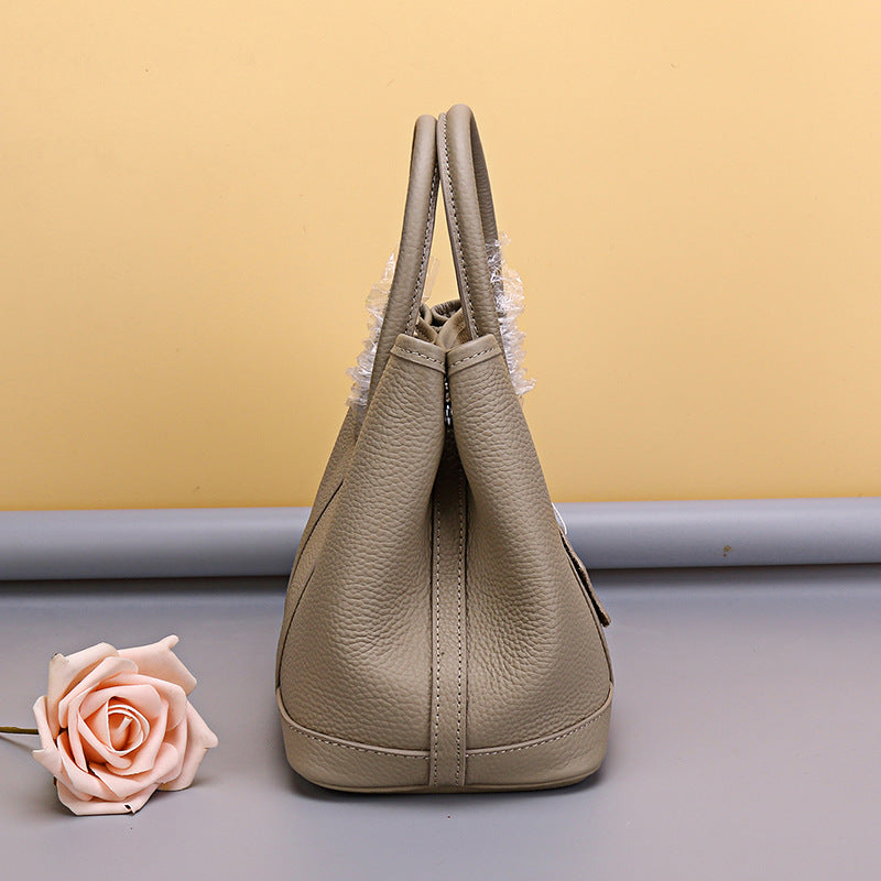 Women's Lychee Pattern Vintage Stylish Genuine Leather Handbags